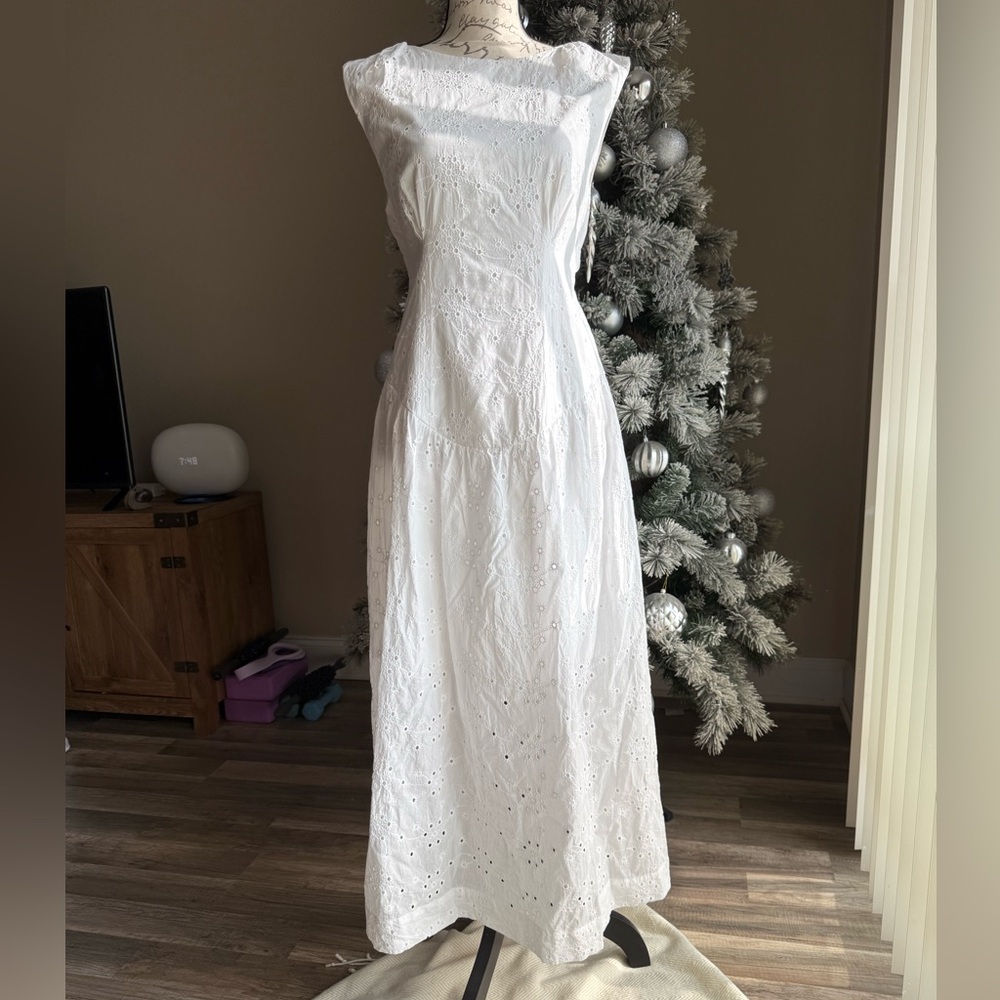 Socialite White Cap Sleeve Square Neck Sundress